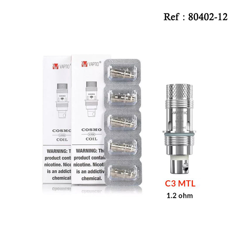 Résistances Cosmo C3 : 1.2 Ohm MTL (5pcs) Vaptio - Jagsmoke®