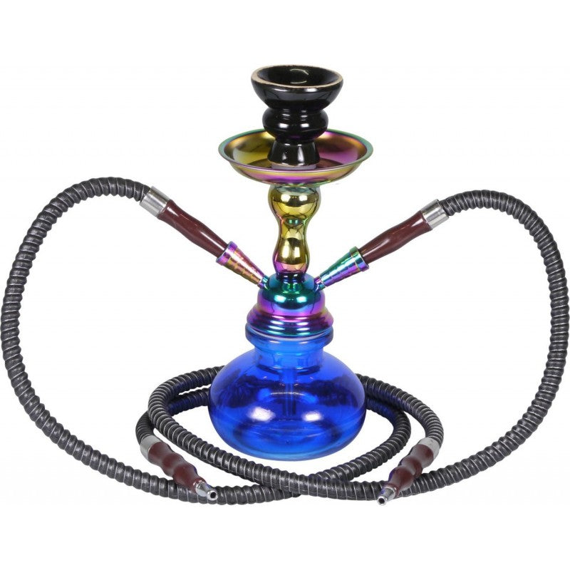 Chicha Baya double tuyau 25cm Bleu Rainbow - jagsmoke